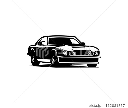 1964Aston Martin. premium vector design. isolated white background seen from back side. best for logos, emblems, badges and the vintage car industry 112881857