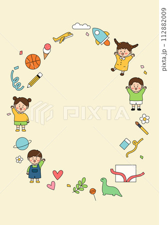 Vector illustration of cute children. 112882009