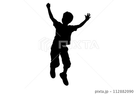 Kids jumping silhouette, set child jump logo icon design vector Kids jumping silhouette, set child jump logo icon design vector 112882090