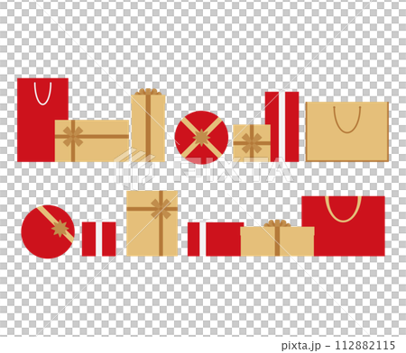 gold and red color gifts box set illustration gold and red color gifts box set illustration 112882115