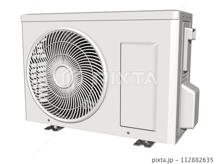 室外機　エアコン　エアコンプレッサー　電化製品　家電　電気製品　単体(3DCGイメージ) 112882635
