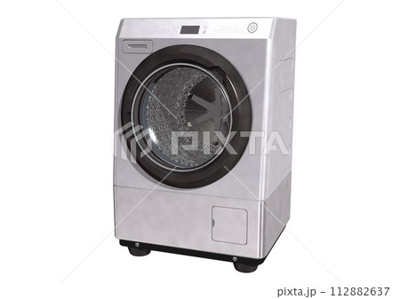 ドラム式洗濯乾燥機　電化製品　家電　電気製品　単体(3DCGイメージ) 112882637
