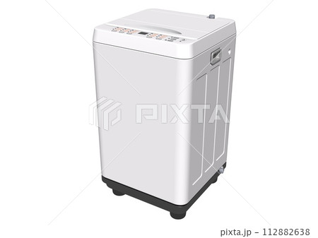 全自動洗濯機　電化製品　家電　電気製品　単体(3DCGイメージ) 112882638