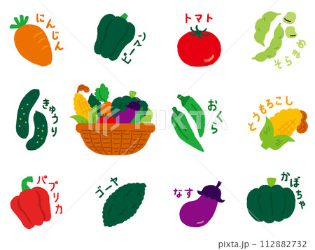 夏野菜アイコンセット 112882732