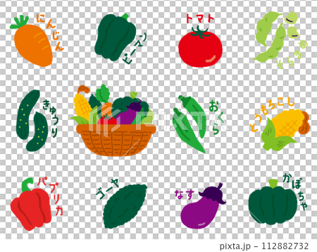 夏野菜アイコンセット 112882732