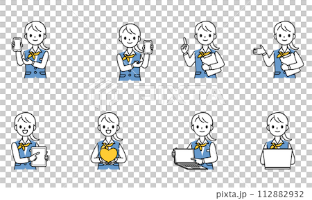 Simple mobile shop female clerk variation 112882932