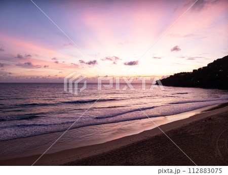 Landscape Sunset sky,Nature beautiful Light Sunset or sunrise over sea 112883075