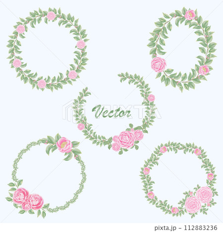 vector floral frame with flowers 112883236
