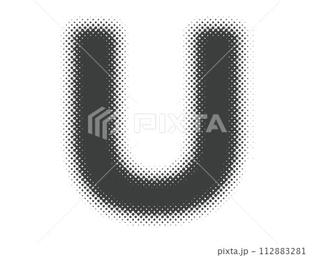 ハーフトーンのアルファベット 大文字 U ハーフトーンのアルファベット 大文字 U 112883281