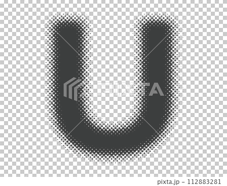 ハーフトーンのアルファベット 大文字 U ハーフトーンのアルファベット 大文字 U 112883281