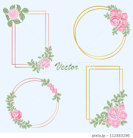 vector frame with flowers 112883290