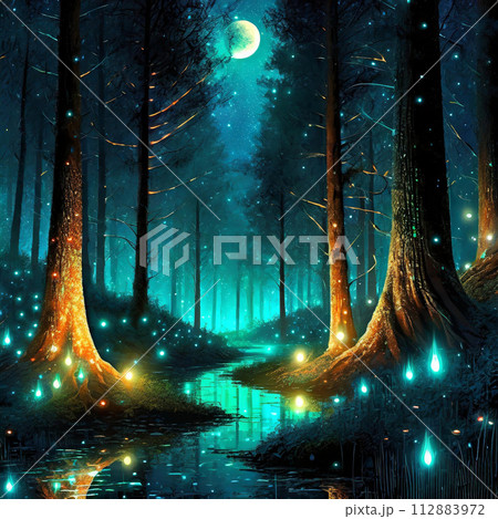 神秘的な森 ｢AI生成画像｣のイラスト素材 [112883972] - PIXTA
