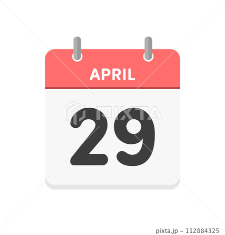 4月29日･April 29.の日めくりカレンダーのアイコン - 4/29や昭和の日のイメージ素材 112884325