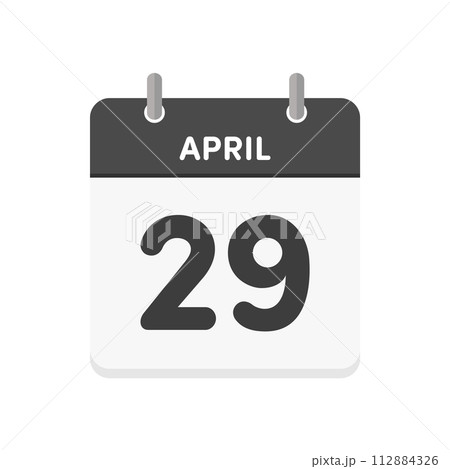 4月29日･April 29.の日めくりカレンダーのアイコン - 4/29や昭和の日のイメージ素材 112884326