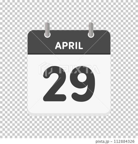 4月29日･April 29.の日めくりカレンダーのアイコン - 4/29や昭和の日のイメージ素材 112884326