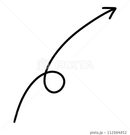 Black Upward Arrow Black Curved Arrow Black Up Curved Arrow Black Marker Arrow Black Scribble Arrow Black Hand Drawn Arrow 112884852