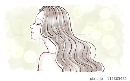 女性・女の子の横顔イラスト素材 女性・女の子の横顔イラスト素材 112885483