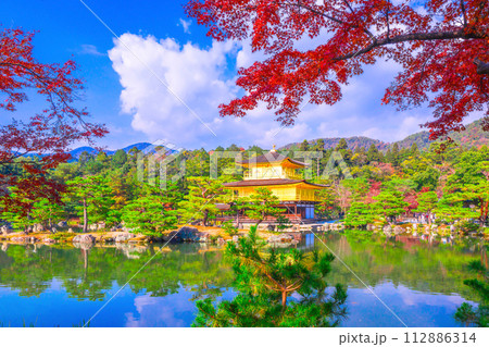 金閣寺（鹿苑寺）の紅葉 112886314