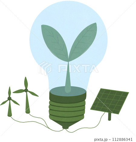 Eco-friendly, renewable energy light bulbs.  112886341