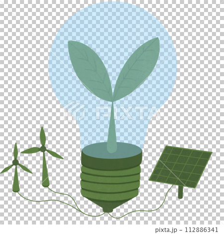 Eco-friendly, renewable energy light bulbs.  112886341