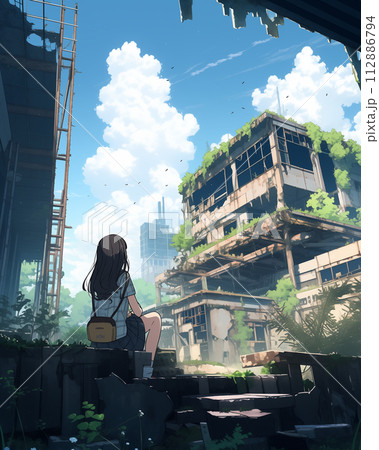 崩壊した都市と少女 崩壊した都市と少女 112886794