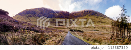 Panorama of the Gleniff Horseshoe in County Leitrim - Ireland 112887539