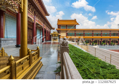 The Taiwanese style temple named Fo Guang Shan Thaihua, located in Khlong Sam Wa district, Bangkok, Thailand. The Taiwanese style temple named Fo Guang Shan Thaihua, located in Khlong Sam Wa district, Bangkok, Thailand. 112887625