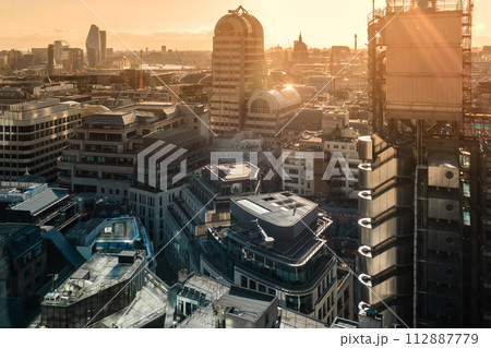 aerial view of London city downtown 112887779