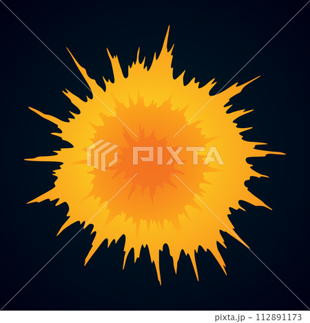 Explosion animation. Animation for game of the explosion effect. Cartoon animation for game. Exploding effect. Hand drawn vector illustration 112891173