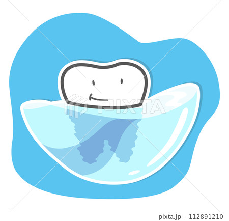 Teeth care and hygiene concept. Healthy happy teeth. Vector illustration 112891210