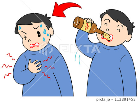 病気・疾病 - 急性アルコール中毒・アルコールアレルギー・一気飲み 112891455