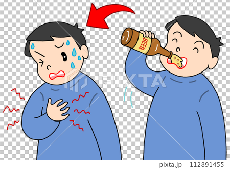 病気・疾病 - 急性アルコール中毒・アルコールアレルギー・一気飲み 112891455