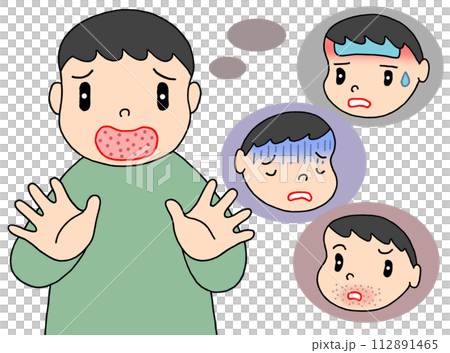 病気・疾病のイラスト - 手足口病・ウイルス性感染症・ウイルス性疾患 病気・疾病のイラスト - 手足口病・ウイルス性感染症・ウイルス性疾患 112891465