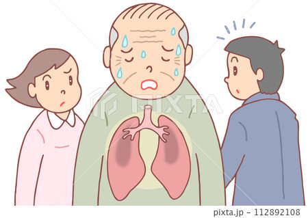 病気・疾病 - 肺炎・お年寄り・免疫力低下・抵抗力低下 112892108