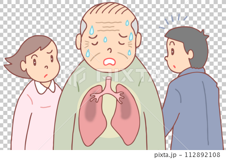 病気・疾病 - 肺炎・お年寄り・免疫力低下・抵抗力低下 112892108
