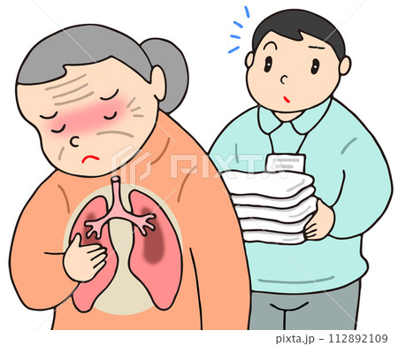 病気・疾病 - 肺炎・高齢者・抵抗力低下・免疫力低下 112892109