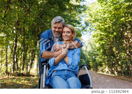Disabled Couple Enjoying Nature Together 112892964