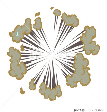Explosion animation. Cartoon burst effect of vector comic boom and bang. Bomb blasts or explosive power energy flash, war game attacks animation. Vector illusration 112893685