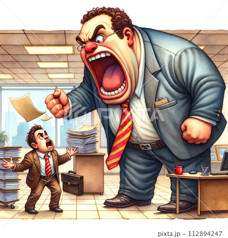 部下に説教をする激おこ上司 112894247