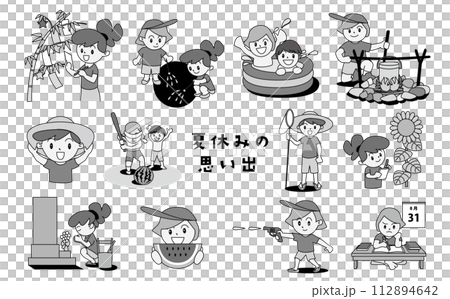 Illustration of summer vacation memories 112894642