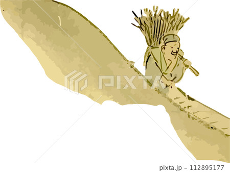 山に芝刈りに行くおじいさん_桃太郎 112895177