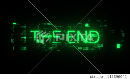 3D rendering the end text with screen effects...のイラスト素材 [112896042] - PIXTA
