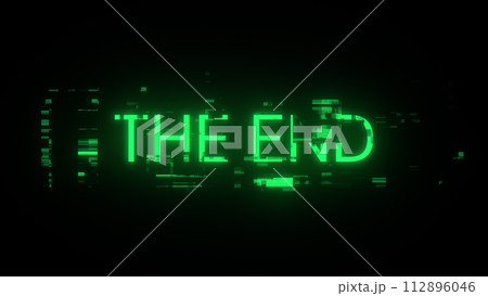 3D rendering the end text with screen effects...のイラスト素材 [112896046] - PIXTA