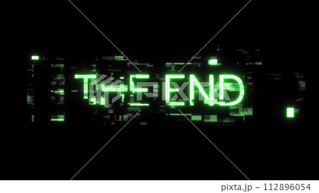 3D rendering the end text with screen effects...のイラスト素材 [112896054] - PIXTA