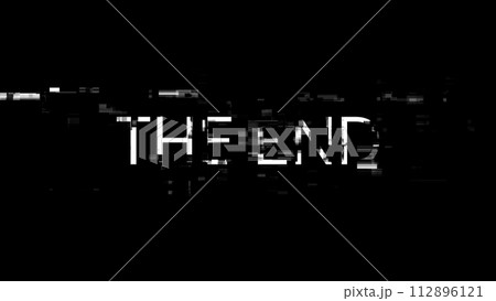 3D rendering the end text with screen effects...のイラスト素材 [112896121] - PIXTA