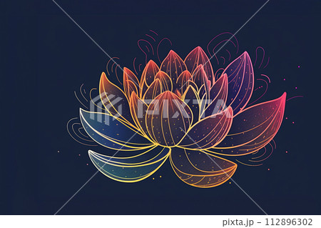 White pink waterlily or lotus flower in pond. White pink waterlily or lotus flower in pond. 112896302