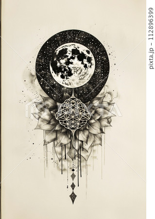Celestial magic mystical and esoteric Illustration Celestial magic mystical and esoteric Illustration 112896399