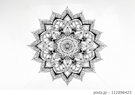 Outline drawing for mandala. Coloring book. 112896425