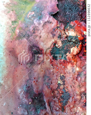 Close Up of a Rusted Iron Metal Industrial Floor with a Bolt in An Abandoned Area Close Up of a Rusted Iron Metal Industrial Floor with a Bolt in An Abandoned Area 112896632