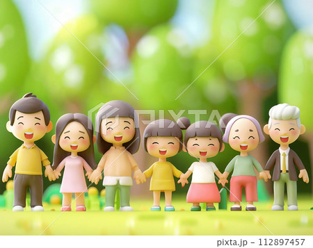 公園で遊ぶ子供たち 112897457